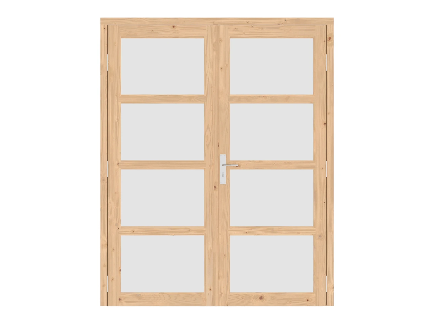 Vuren Dubbele Deur 4-Ruits 176 x 214 cm (1760 x 2140 mm) - Afbeelding 1